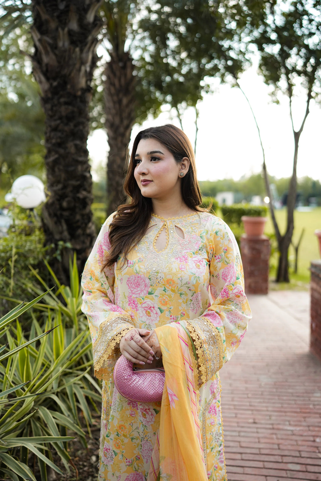 Stitched Lawn Emb Print Chiffon Duppata 3pc