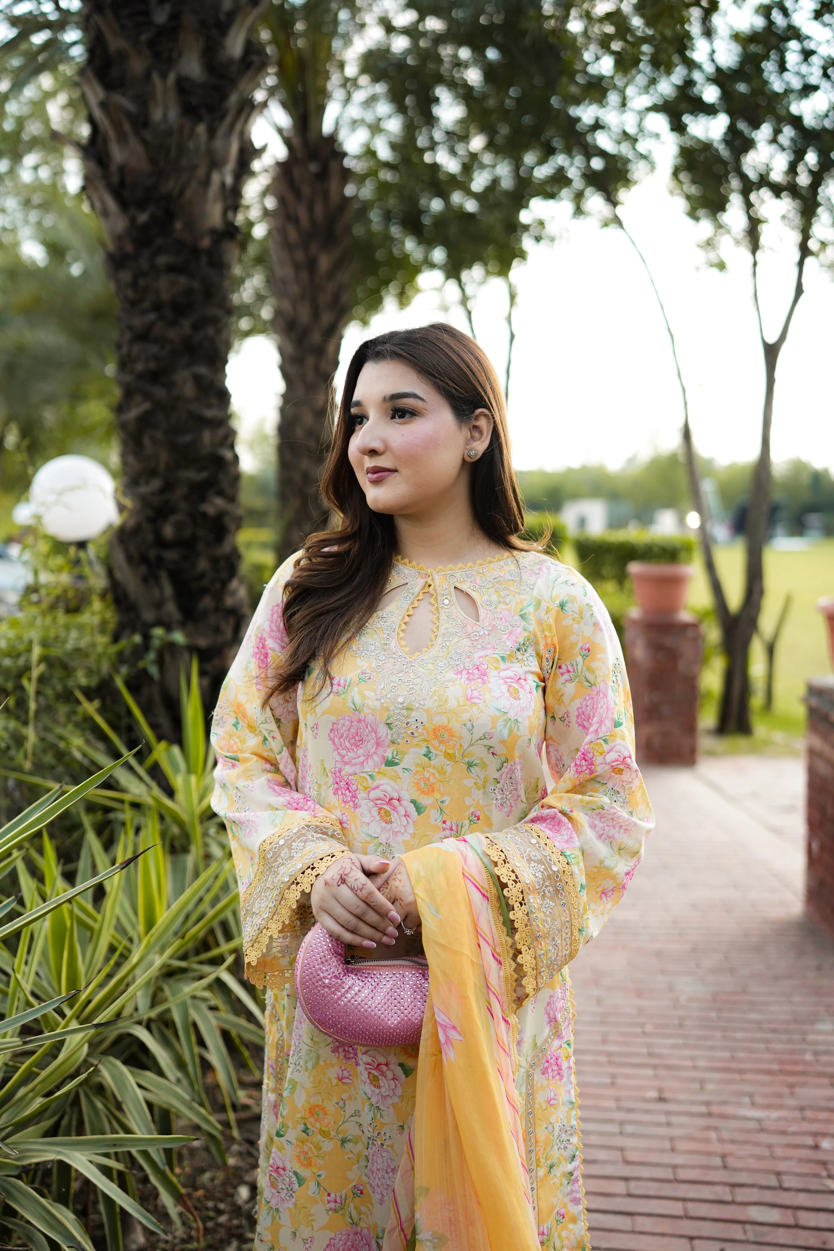Stitched Lawn Emb Print Chiffon Duppata 3pc