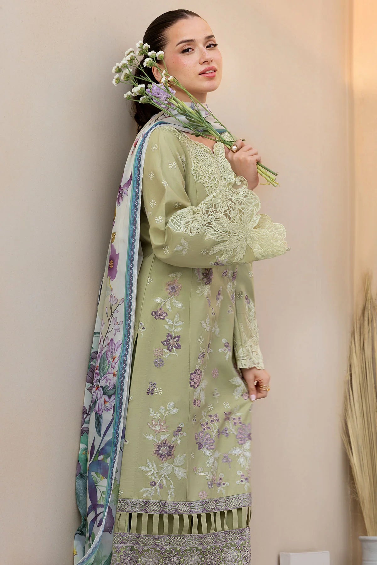 Pastel Green Embroidered 3-Piece Lawn Suit – Summer Collection