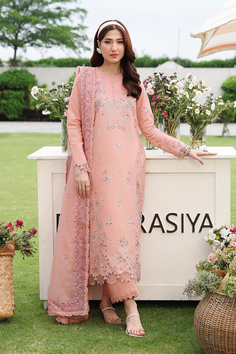 Peach Blossom Embroidered 3-Piece Summer Lawn Suit