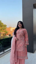 3PC Lawn pink Embroidered Suit Set 2 Reviews