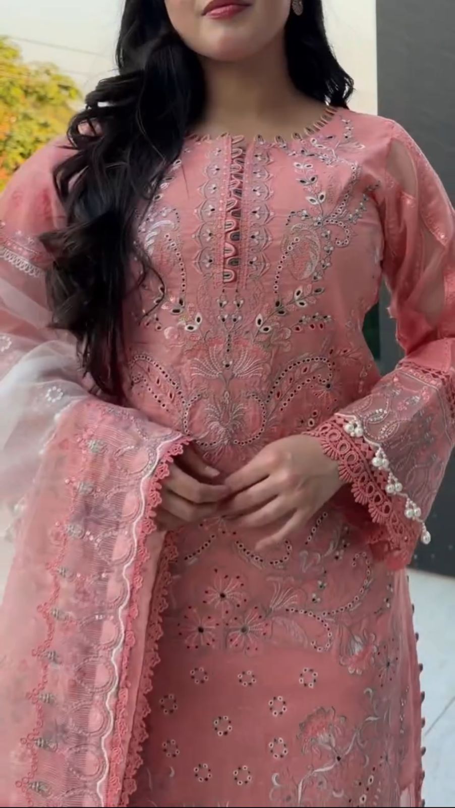 3PC Lawn pink Embroidered Suit Set 2 Reviews