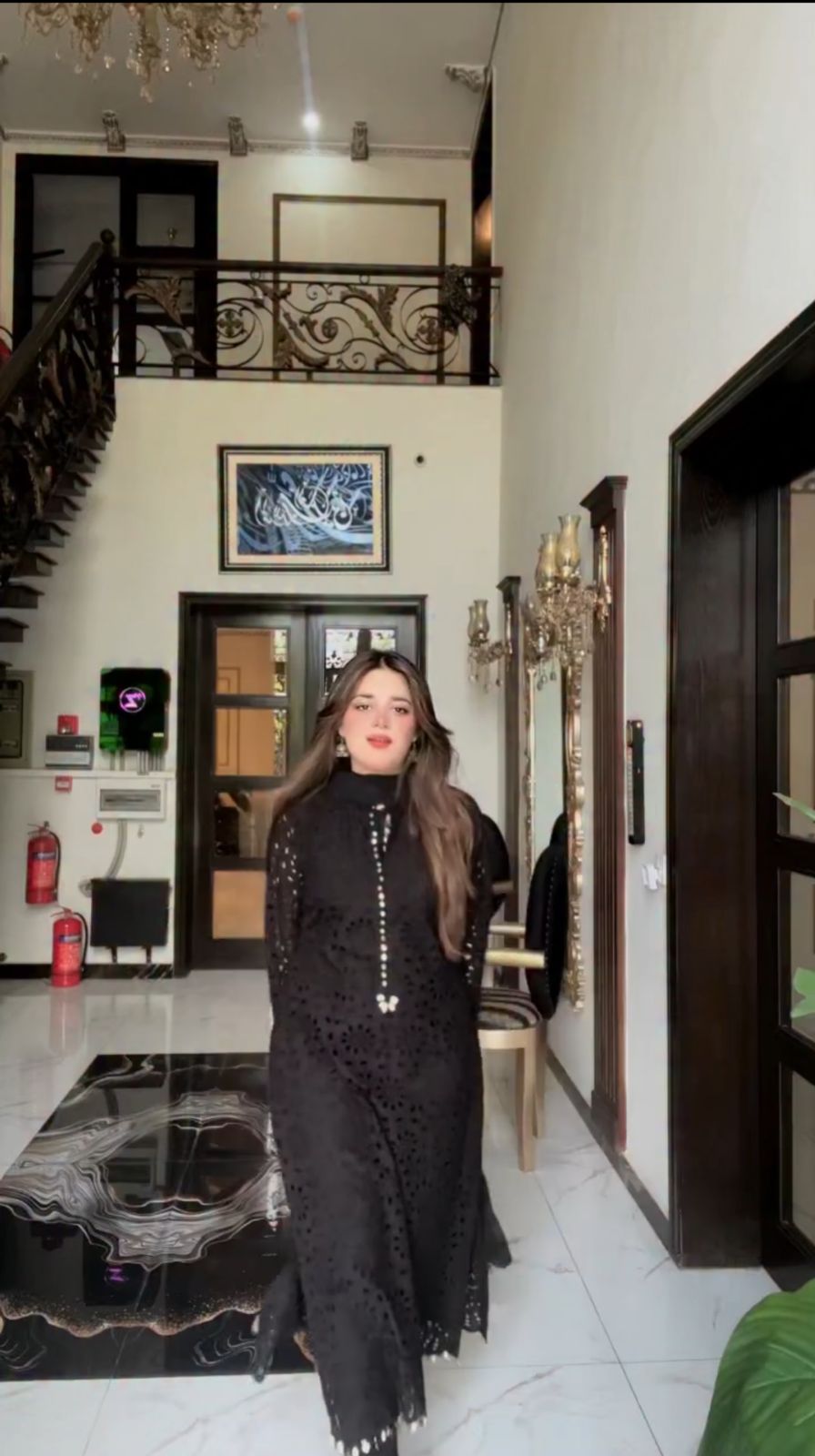 Elegant Black 3 Piece Embroidered Suit for Women