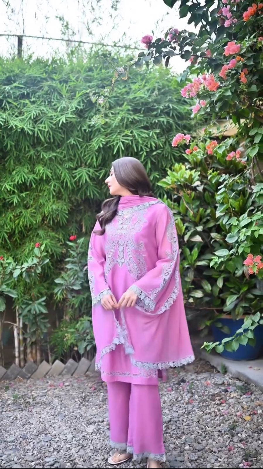 Elegant Pastel Pink Embroidered 3PC Pakistani Suit