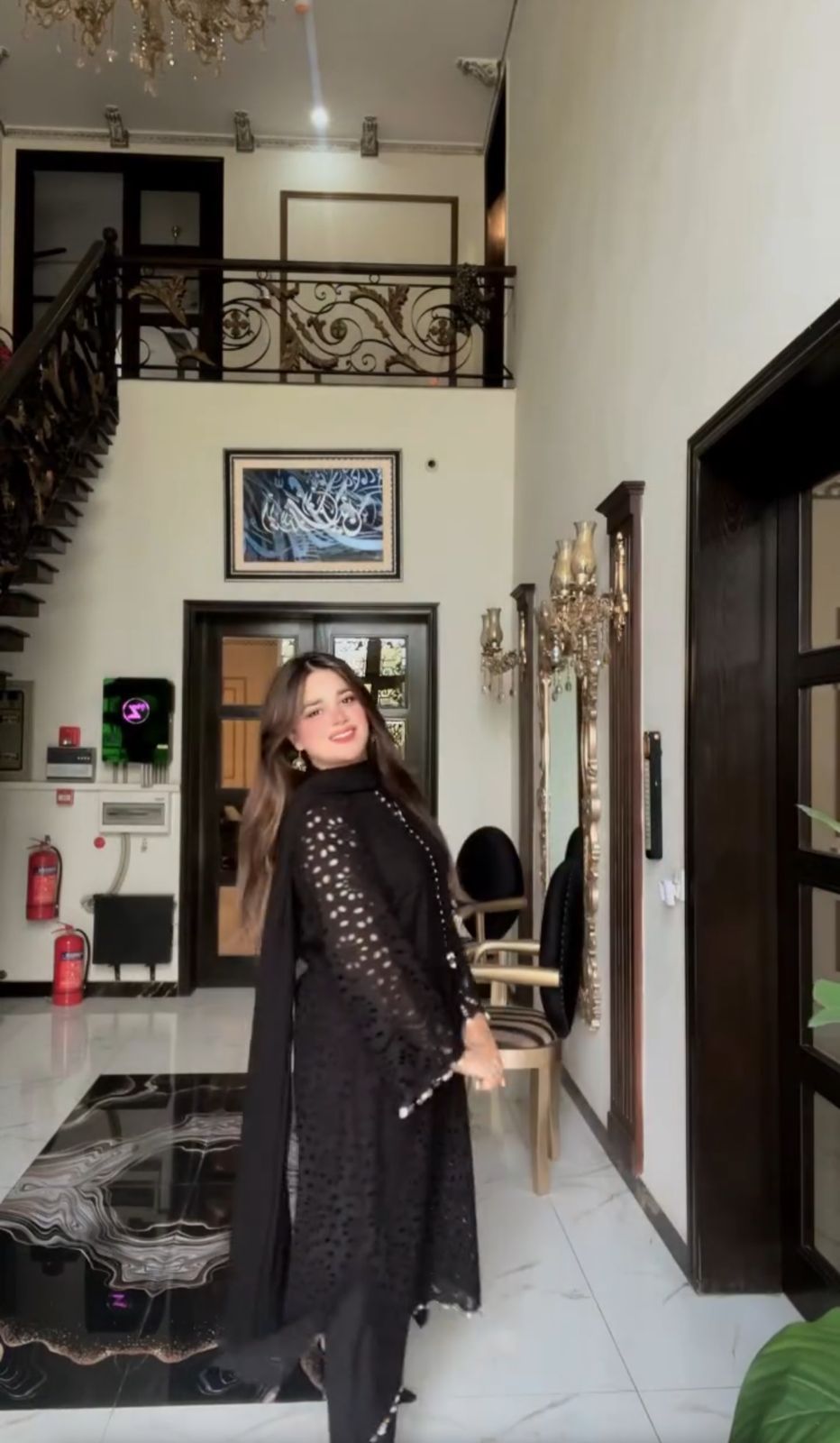 Elegant Black 3 Piece Embroidered Suit for Women